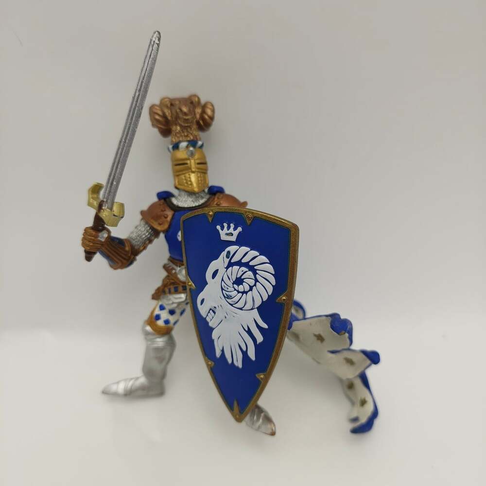Papo Blue Ram Knight Weapons Master Figurine